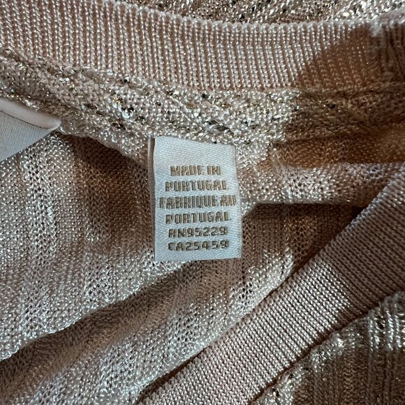 TED BAKER LONDON Women’s Metallic Rose Gold Blush Catrino Metallic Fitted Tee - Picture 3 of 6